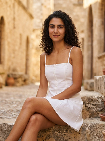 Robe Rhodes — Mini à Boutons