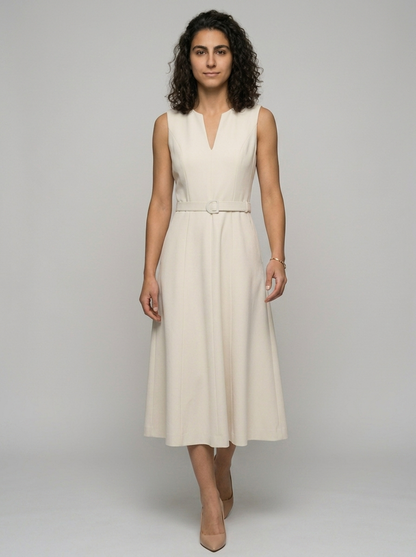 Robe Rineia — Écru Sans Manches avec Poches